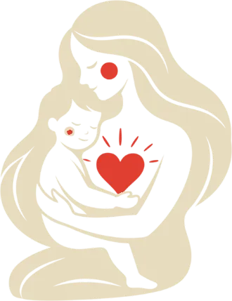 Mãe abraçando o bebê